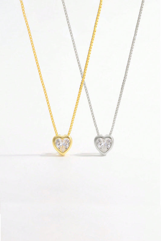 Silver Heart Pendant Necklace