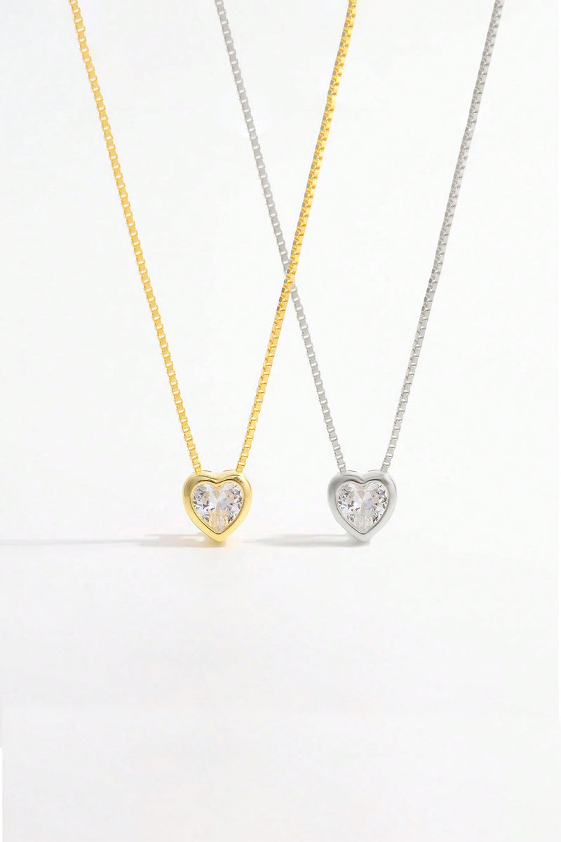 Silver Heart Pendant Necklace