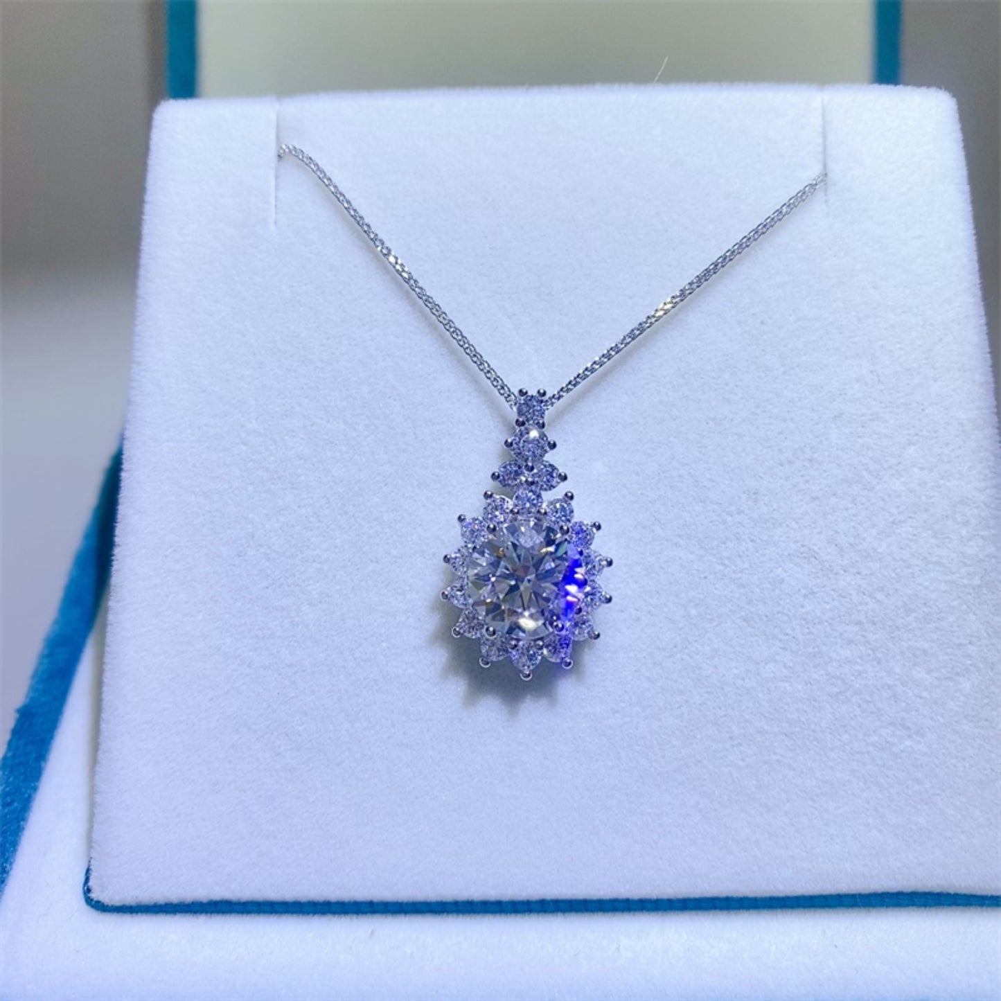 Moissanite Silver Pendant Necklace