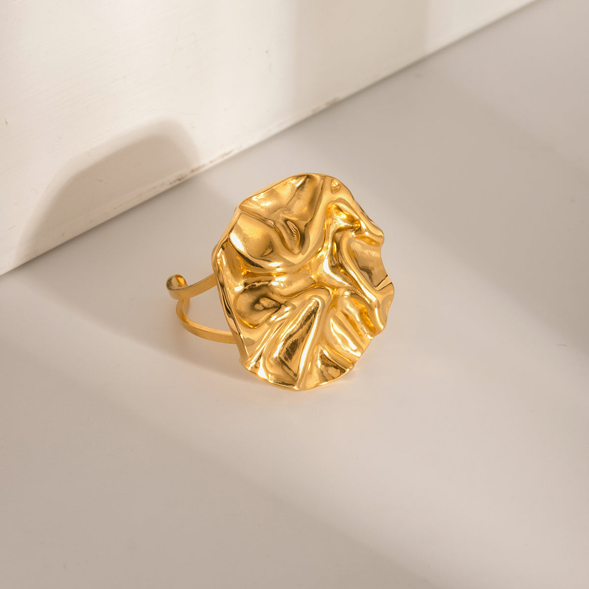 Gold-Plated Irregular Open Ring