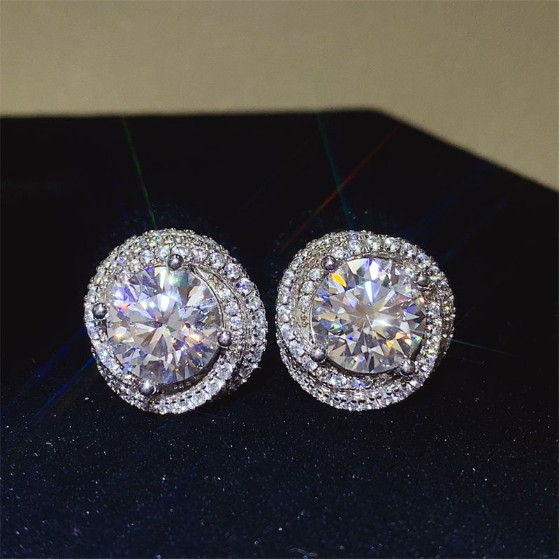 Moissanite Silver Earrings