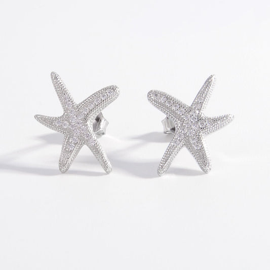 Silver Starfish Earrings