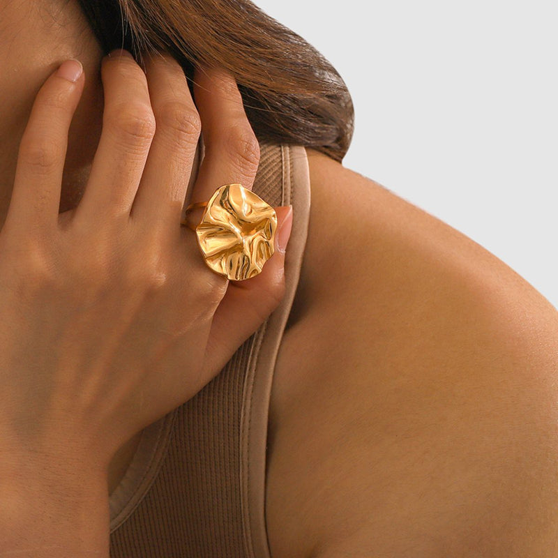 Gold-Plated Irregular Open Ring