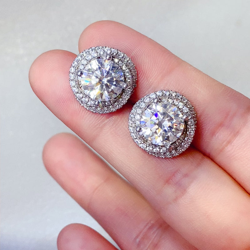 Moissanite Silver Earrings