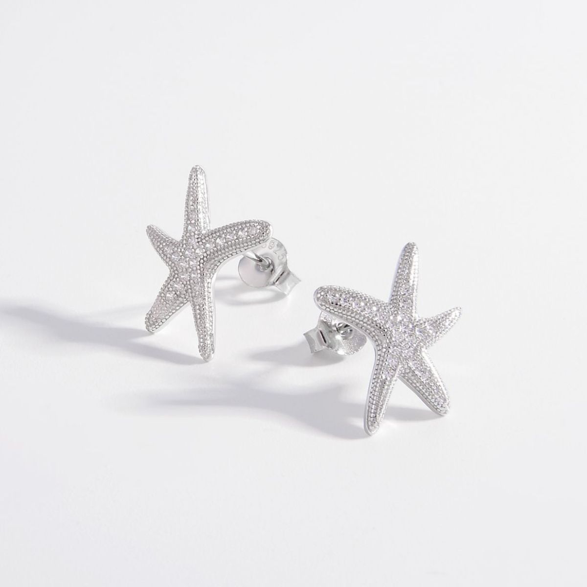 Silver Starfish Earrings