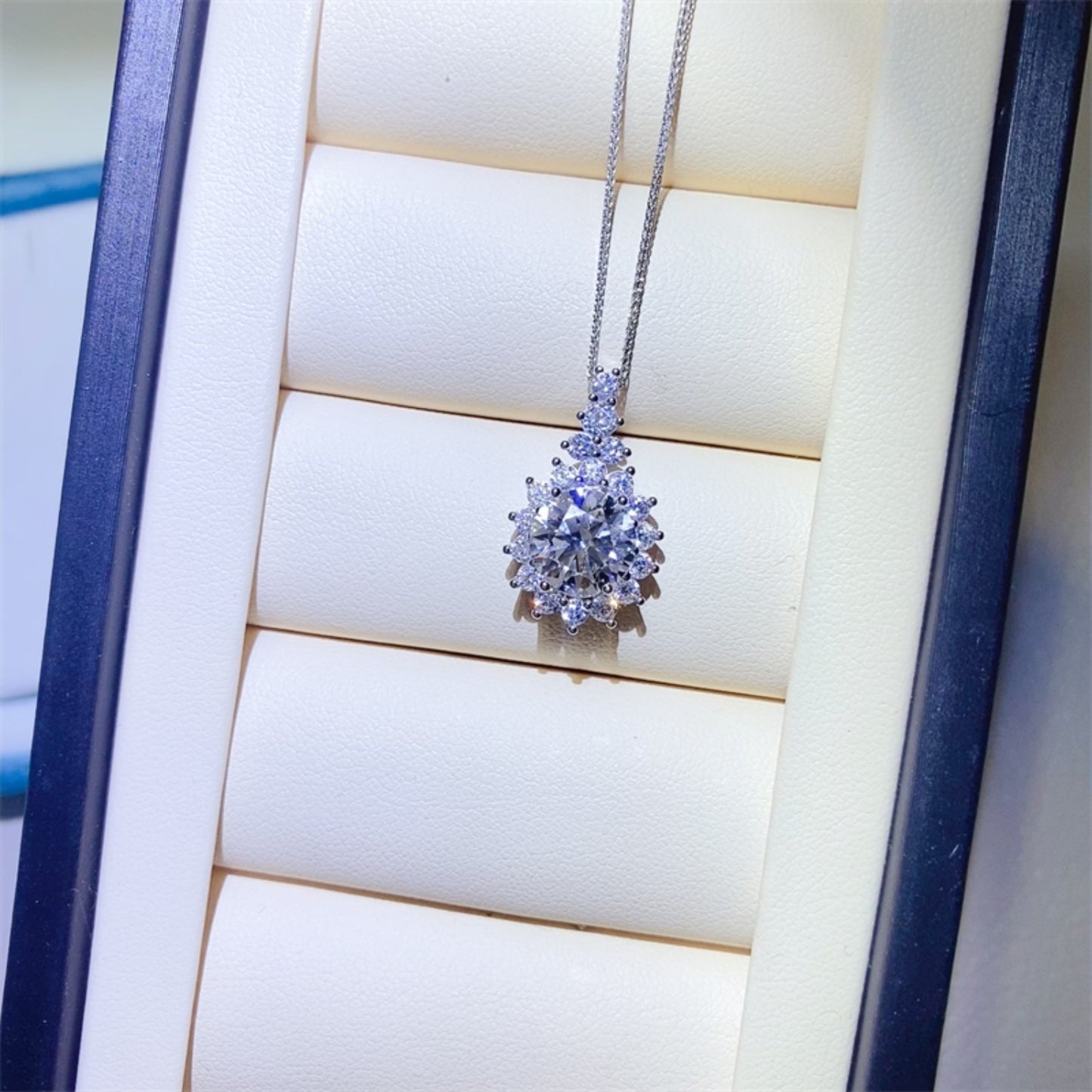 Moissanite Silver Pendant Necklace