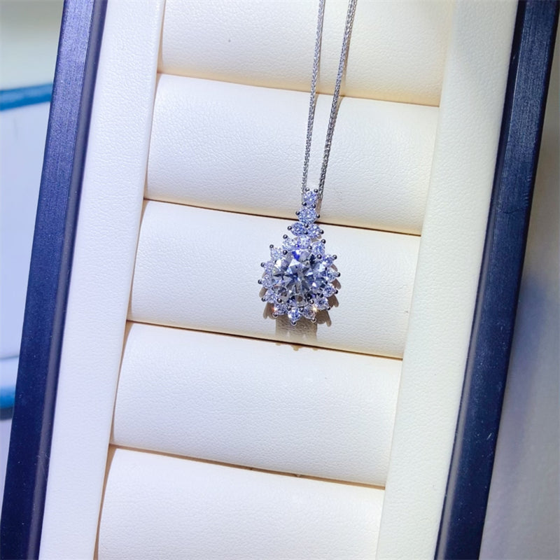 Moissanite Silver Pendant Necklace