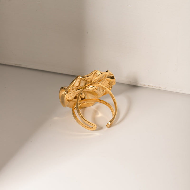 Gold-Plated Irregular Open Ring