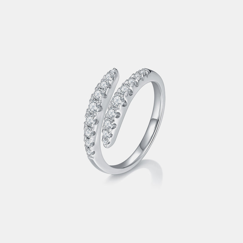 Silver Moissanite Bypass Ring