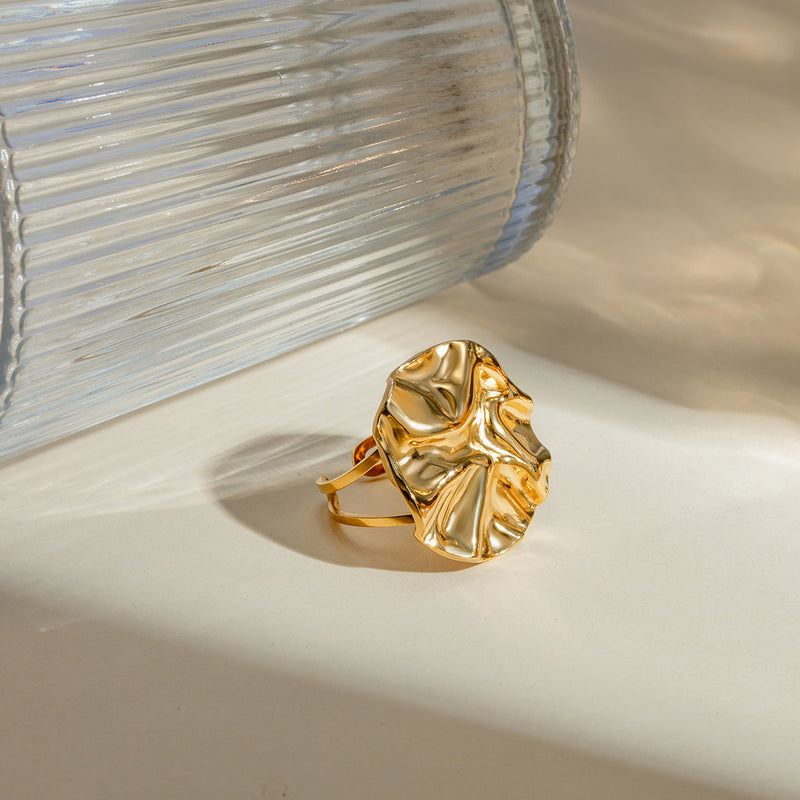 Gold-Plated Irregular Open Ring