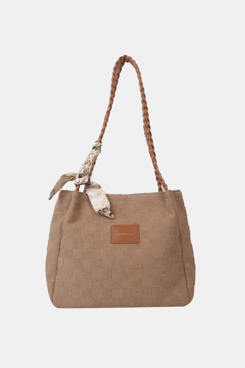 Braided Strap Polyester Tote Bag