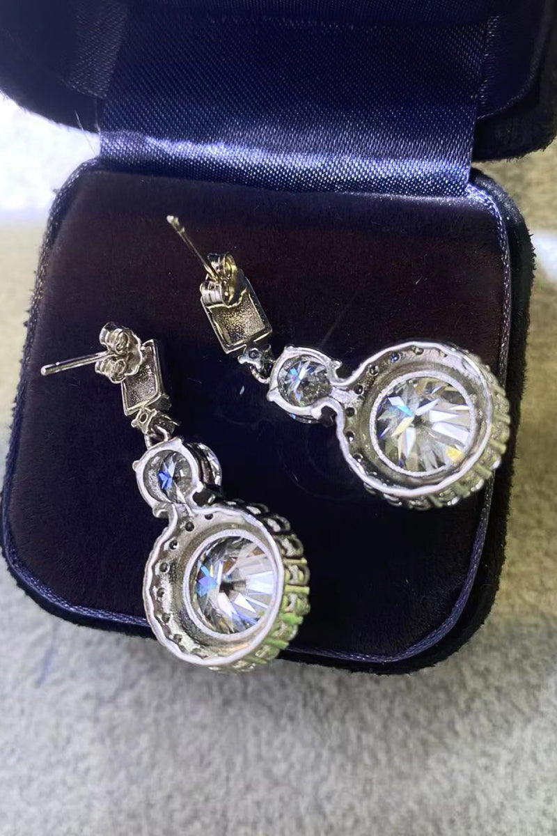 Moissanite Platinum-Plated Drop Earrings