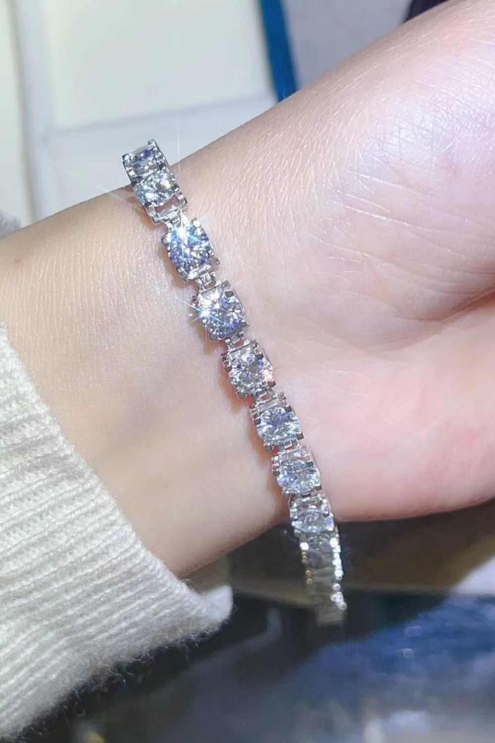 Moissanite Platinum Bracelet