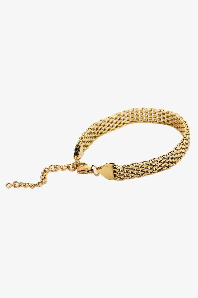 Gold-Plated Wide Chain Bracelet