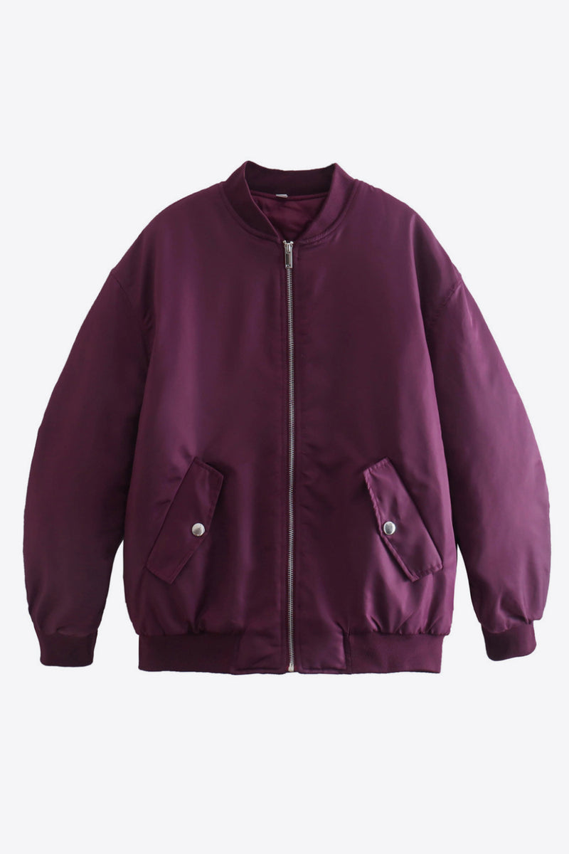 Baseball Collar Zip-Up Jacket