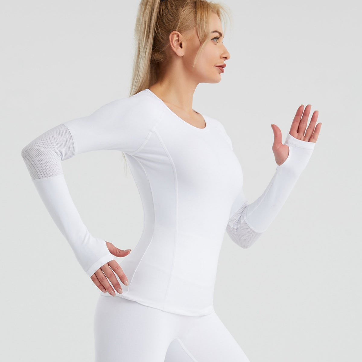 Long Sleeve Round Neck Sports Top