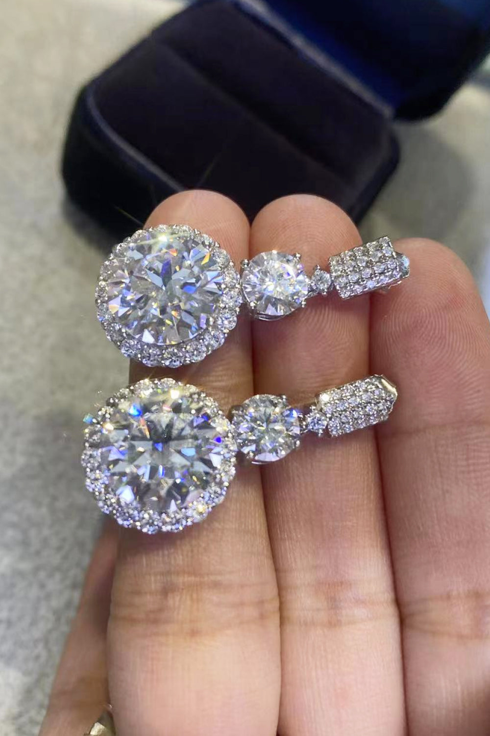 Moissanite Platinum-Plated Drop Earrings