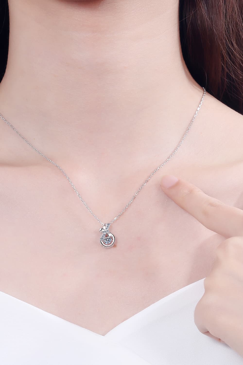 Moissanite Silver Necklace