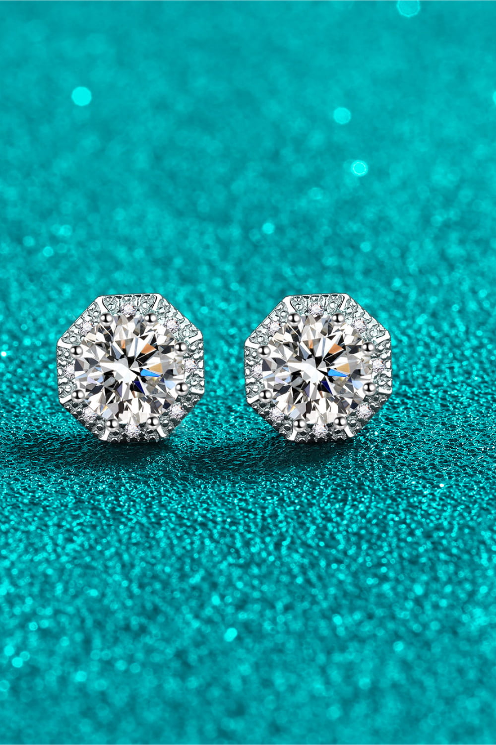 Moissanite Silver Stud Earrings