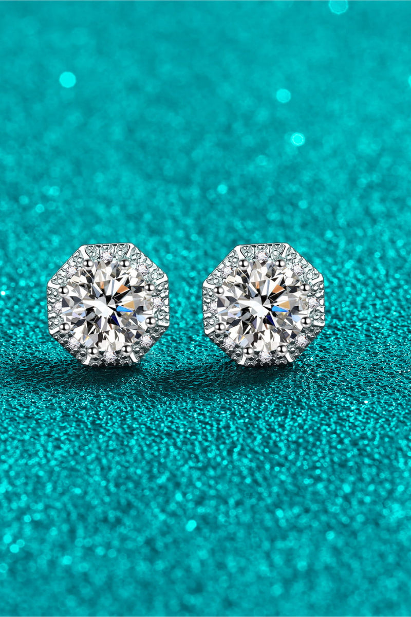 Moissanite Silver Stud Earrings