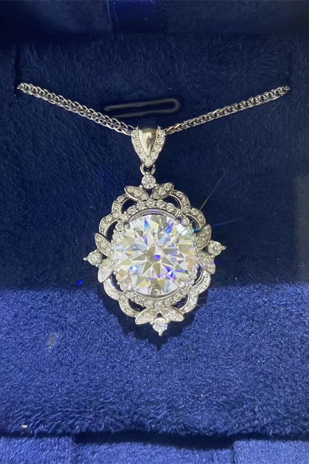 Moissanite Silver Necklace