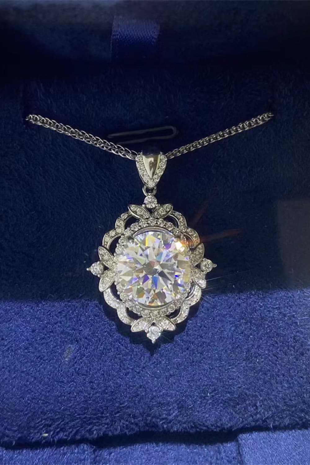 Moissanite Silver Necklace