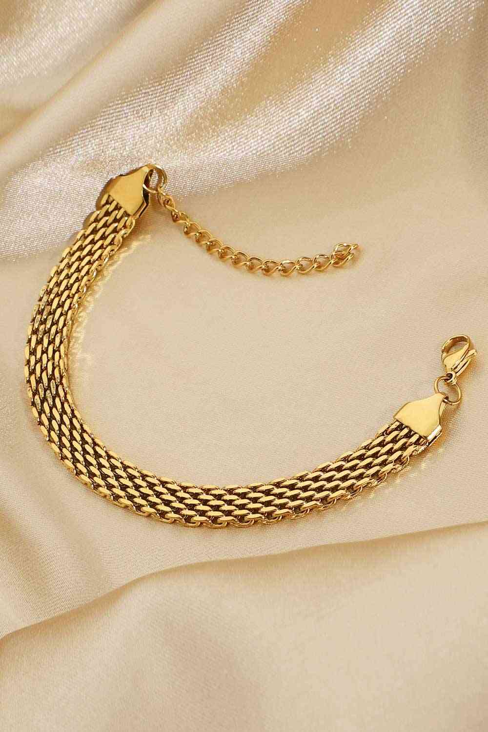 Gold-Plated Wide Chain Bracelet