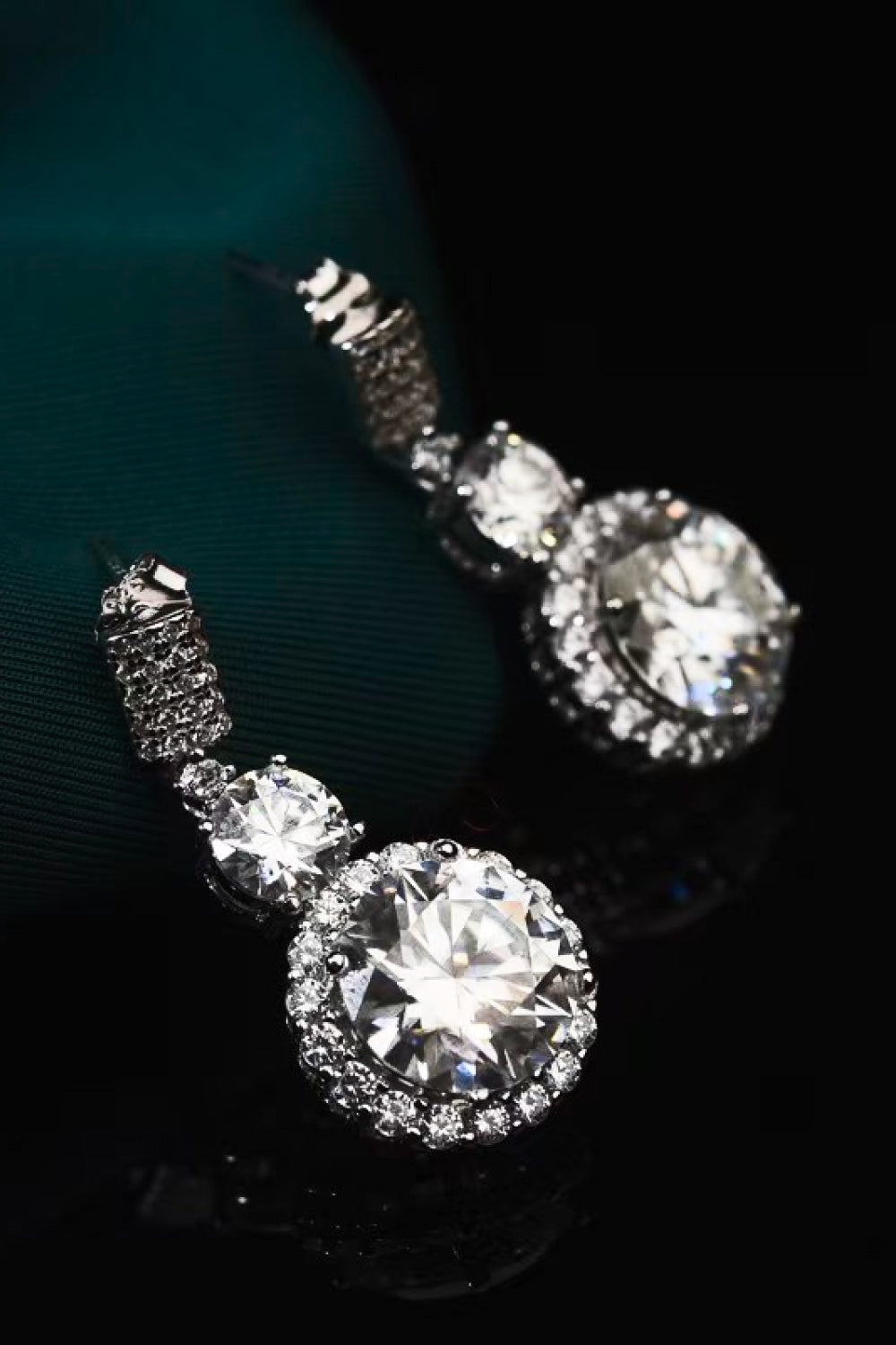 Moissanite Platinum-Plated Drop Earrings