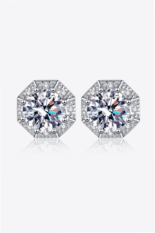 Moissanite Silver Stud Earrings