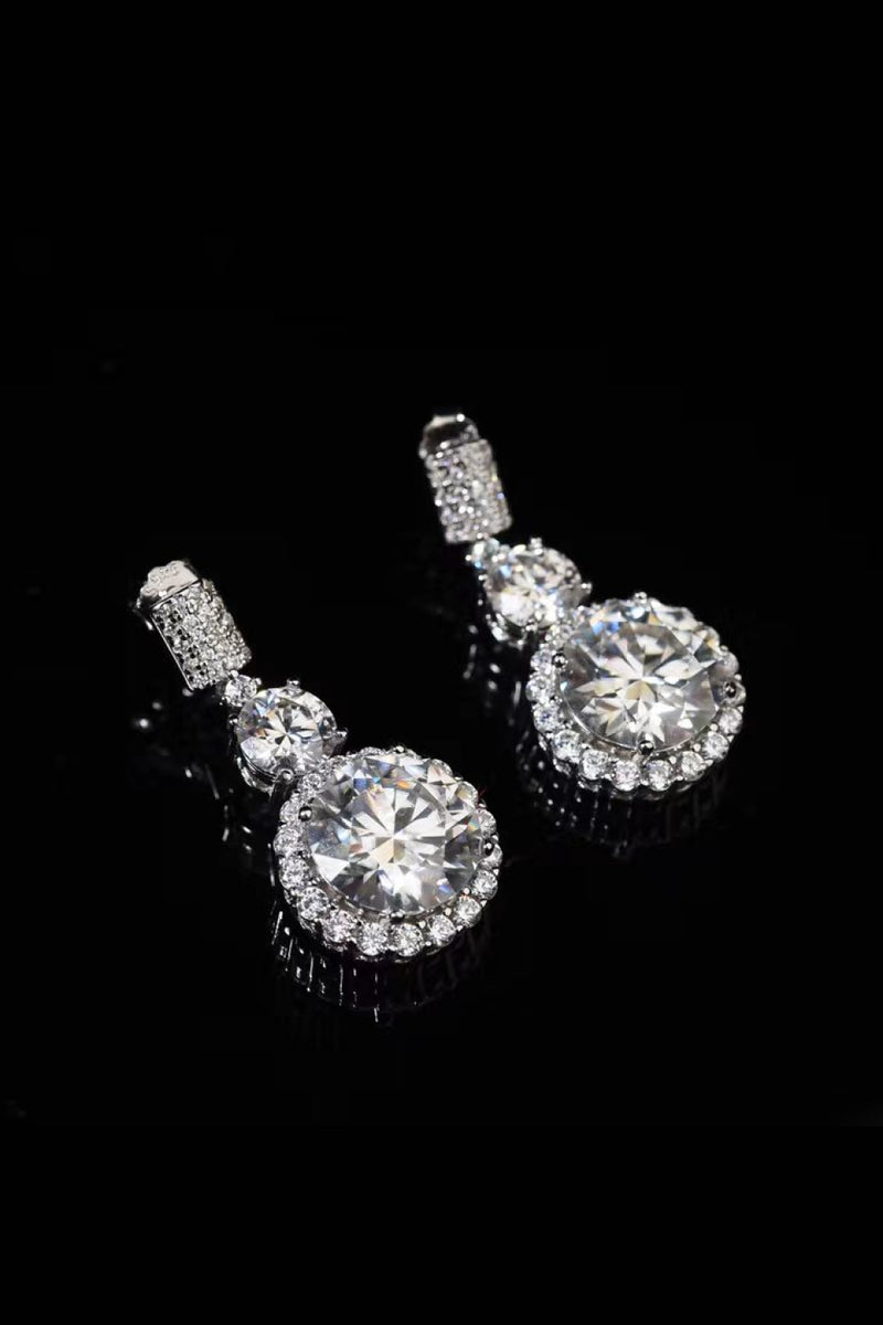 Moissanite Platinum-Plated Drop Earrings