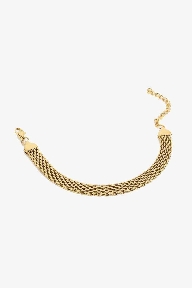 Gold-Plated Wide Chain Bracelet