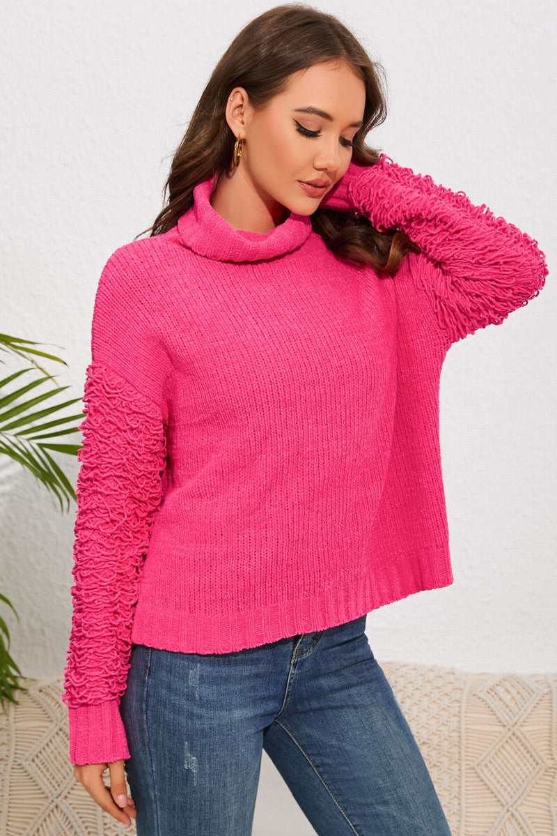 Turtle Neck Sleeve Detail Sweater