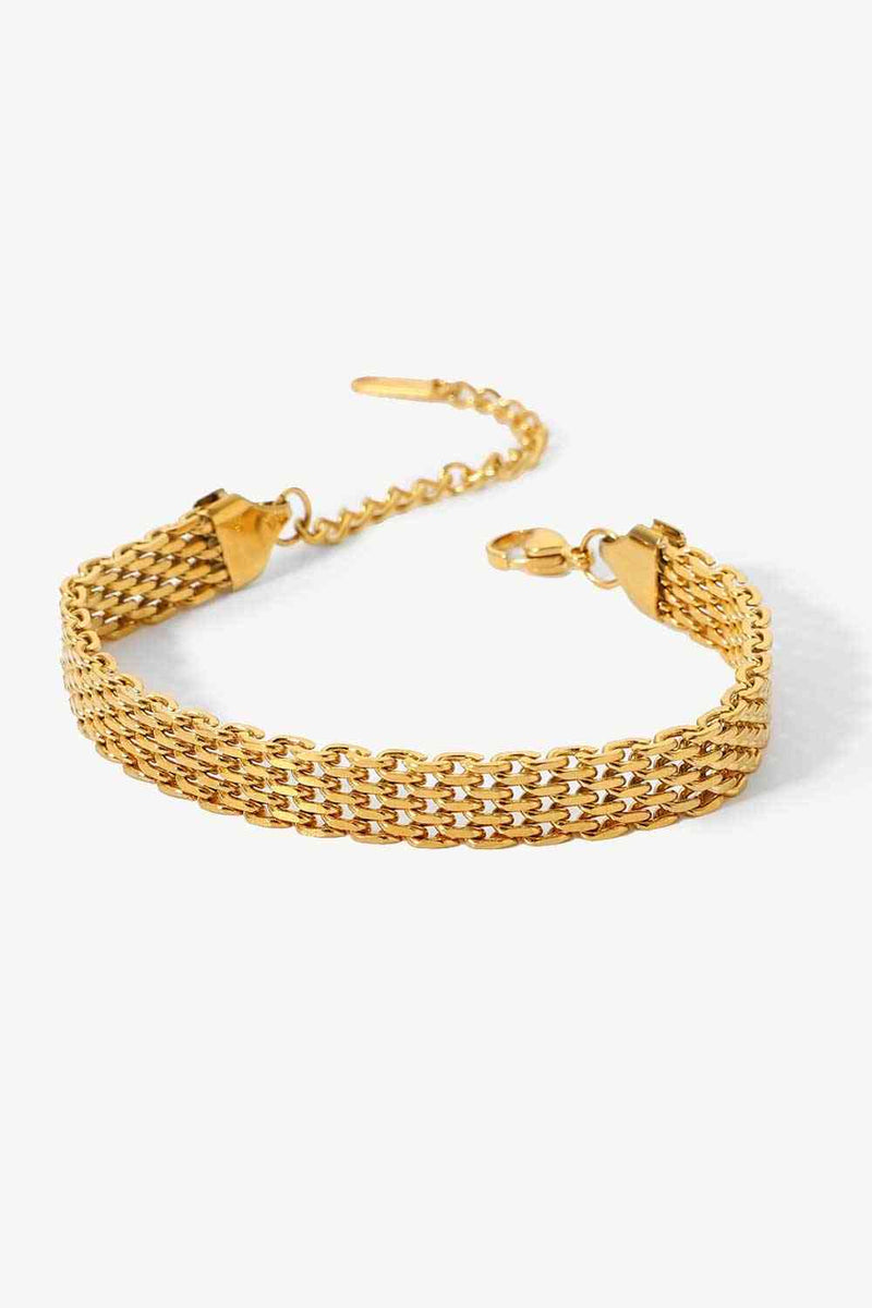 Gold-Plated Wide Chain Bracelet