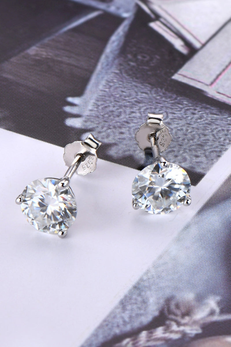 Moissanite Silver Stud Earrings