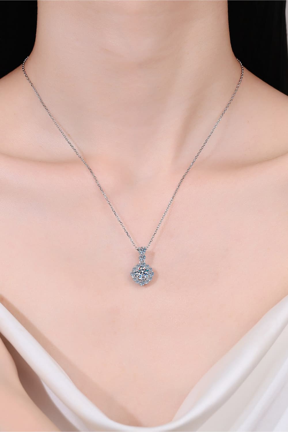 Moissanite Silver Necklace