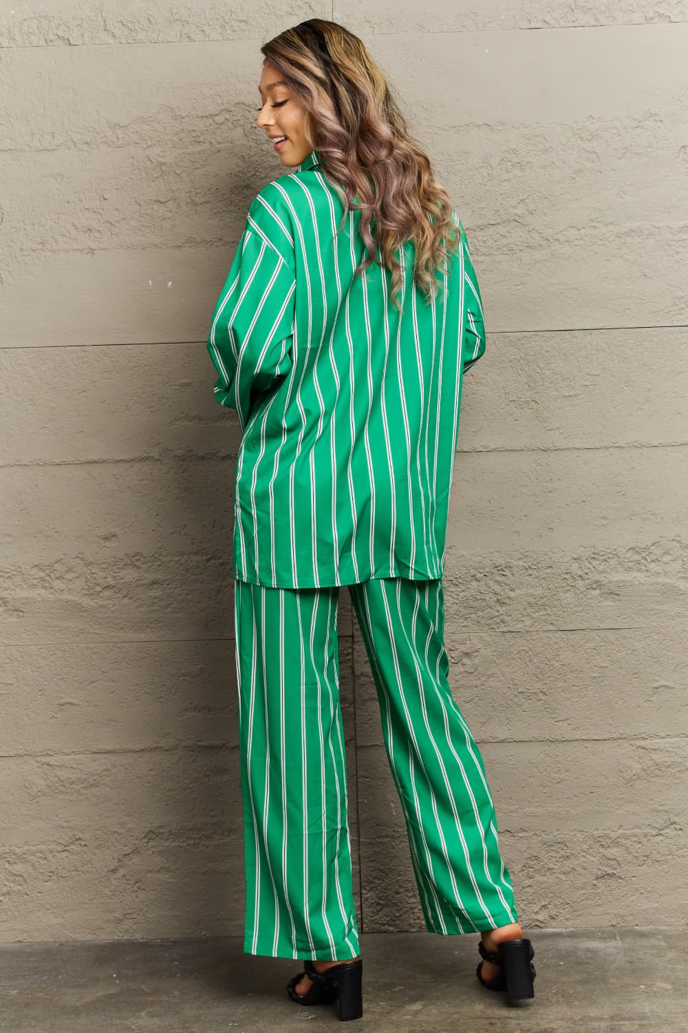 Striped Shirt and Pants Set