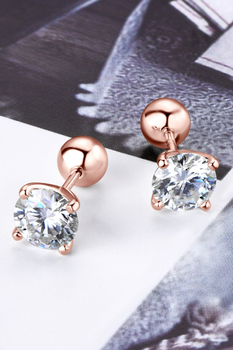 Moissanite Silver Stud Earrings