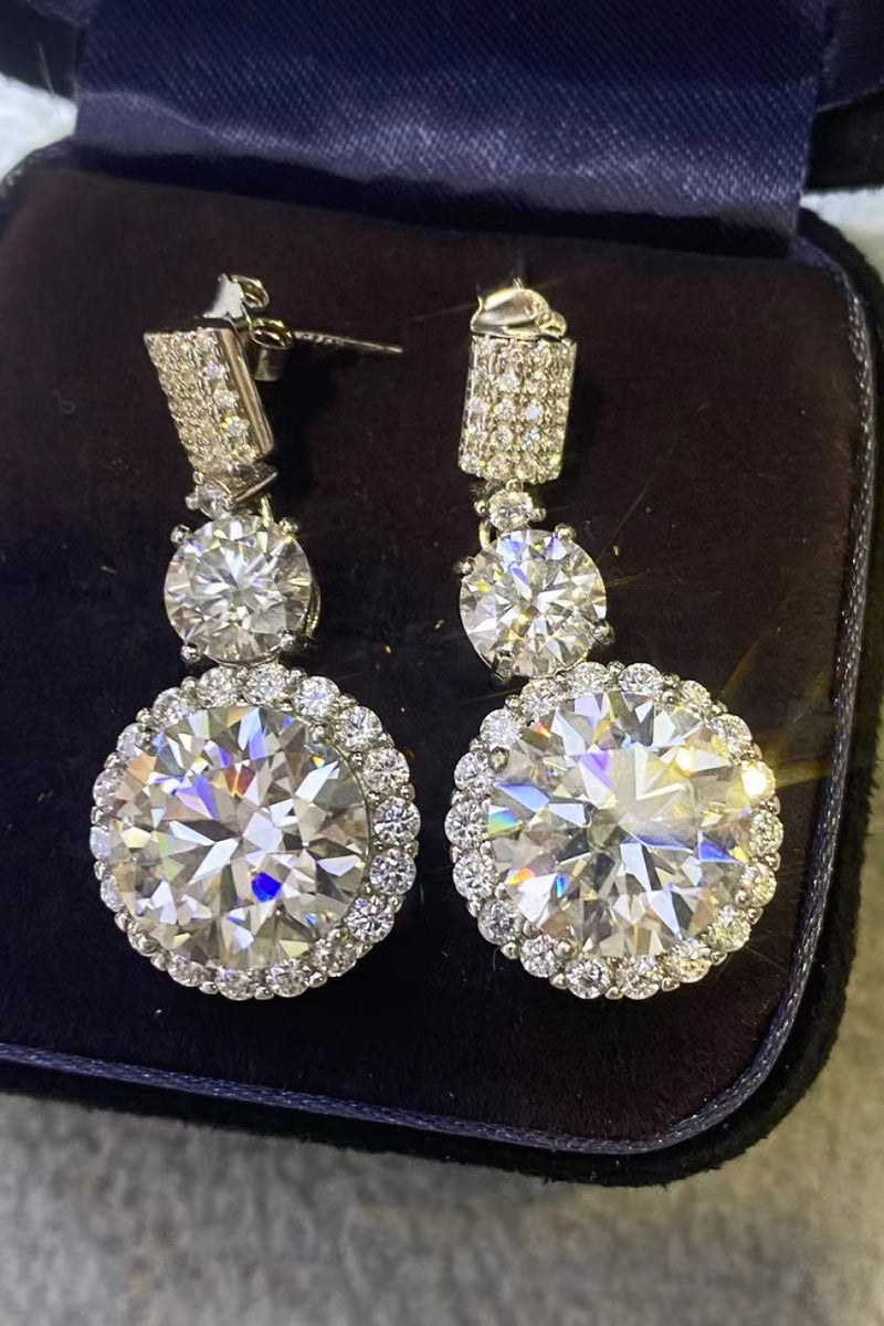 Moissanite Platinum-Plated Drop Earrings