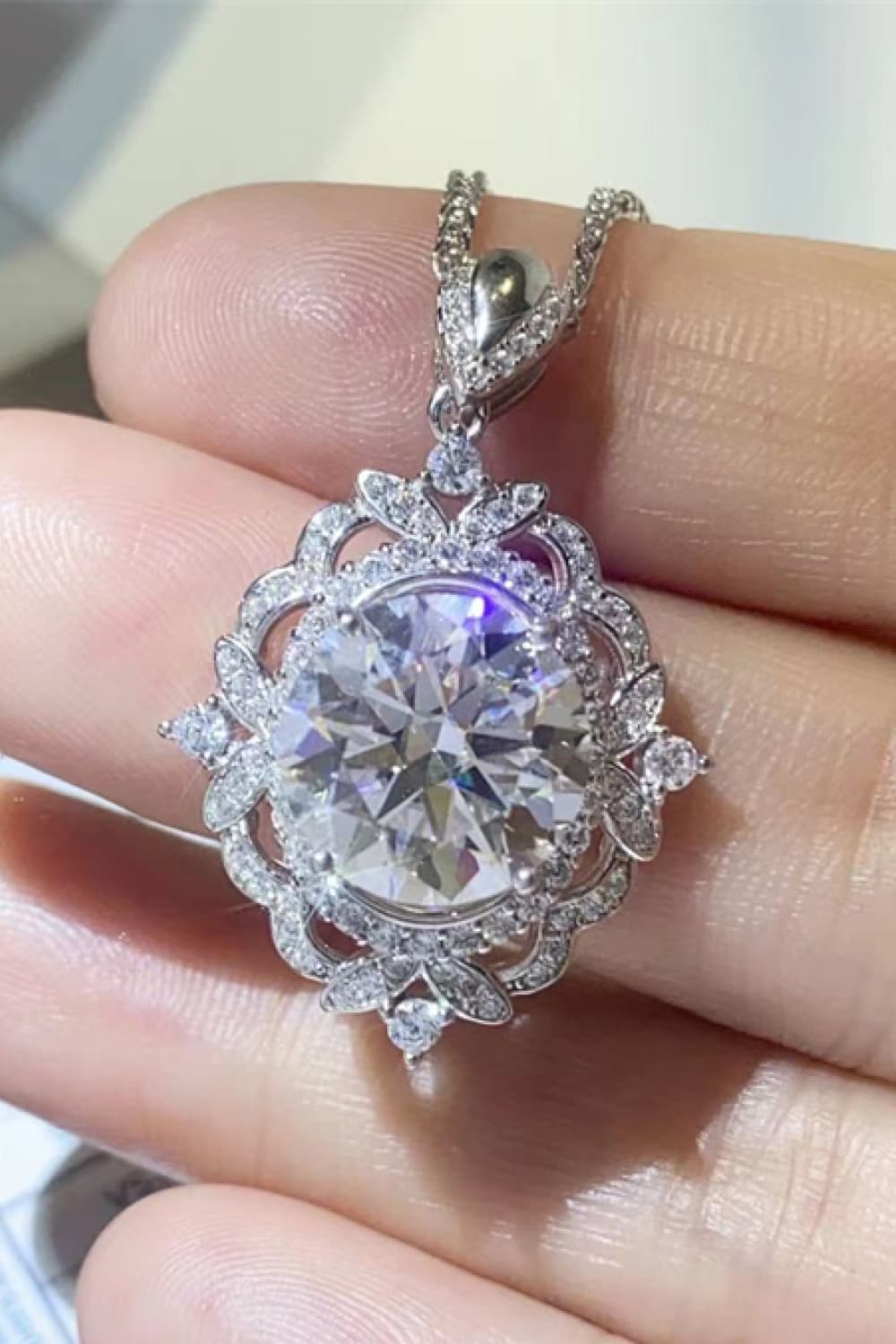 Moissanite Silver Necklace