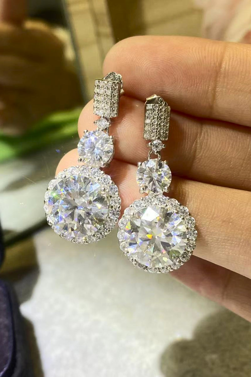 Moissanite Platinum-Plated Drop Earrings