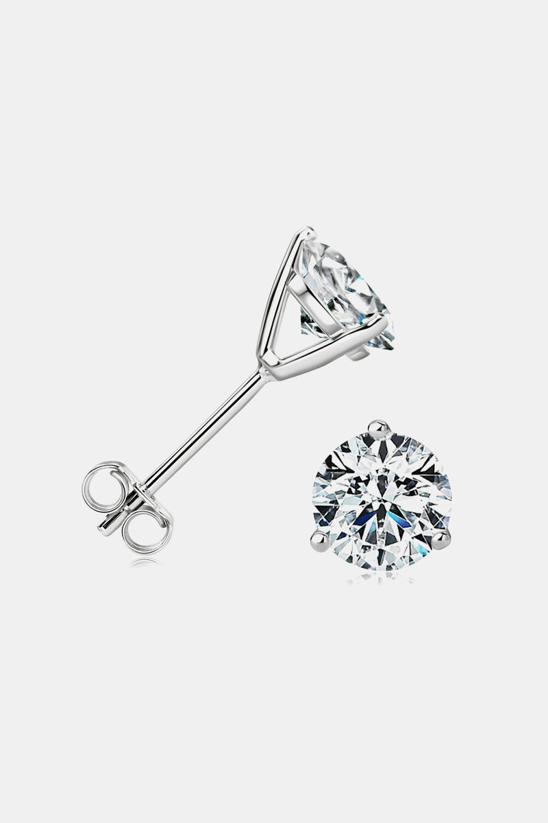 Moissanite Silver Stud Earrings