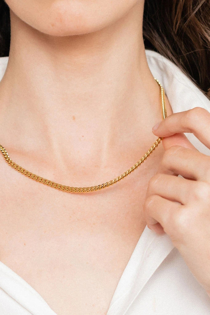 Gold Plated Curb Chain Necklace