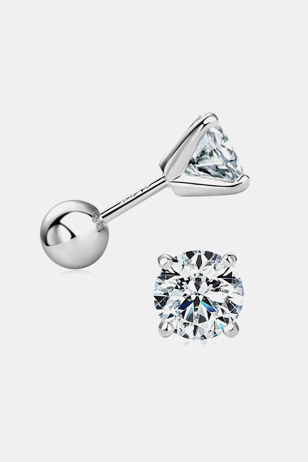 Moissanite Silver Stud Earrings