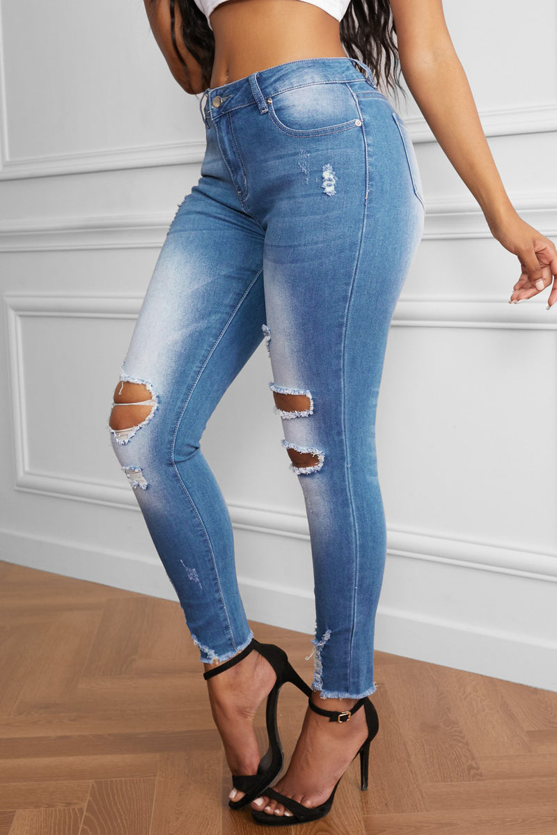 Baeful Faded Mid High Rise Jeans