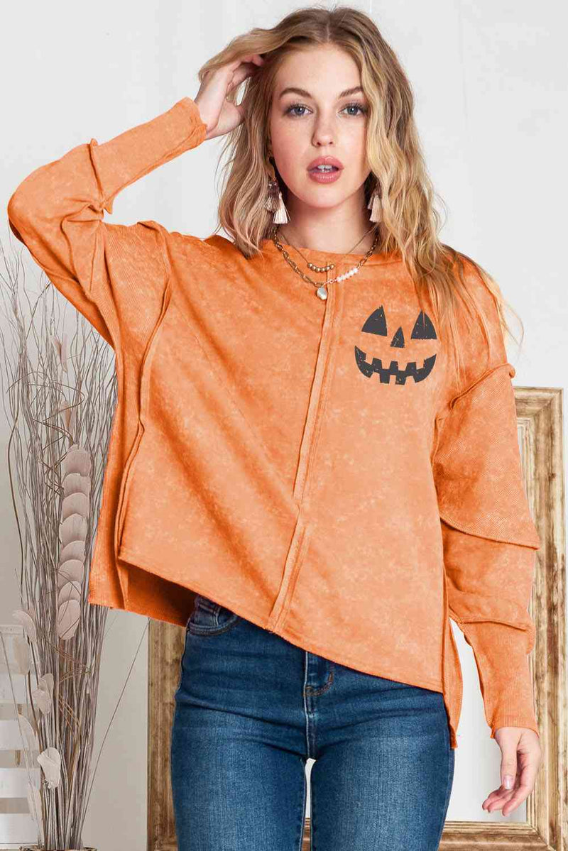 Round Neck Long Sleeve Jack-O&