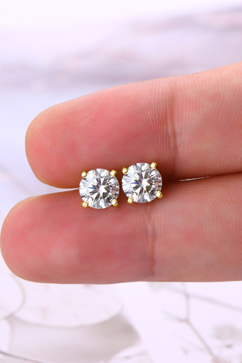 Moissanite Silver Stud Earrings