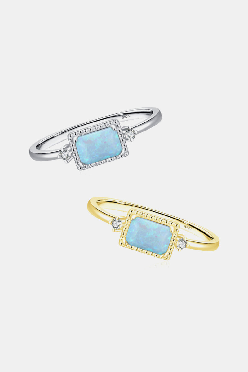 925 Sterling Silver Opal Ring